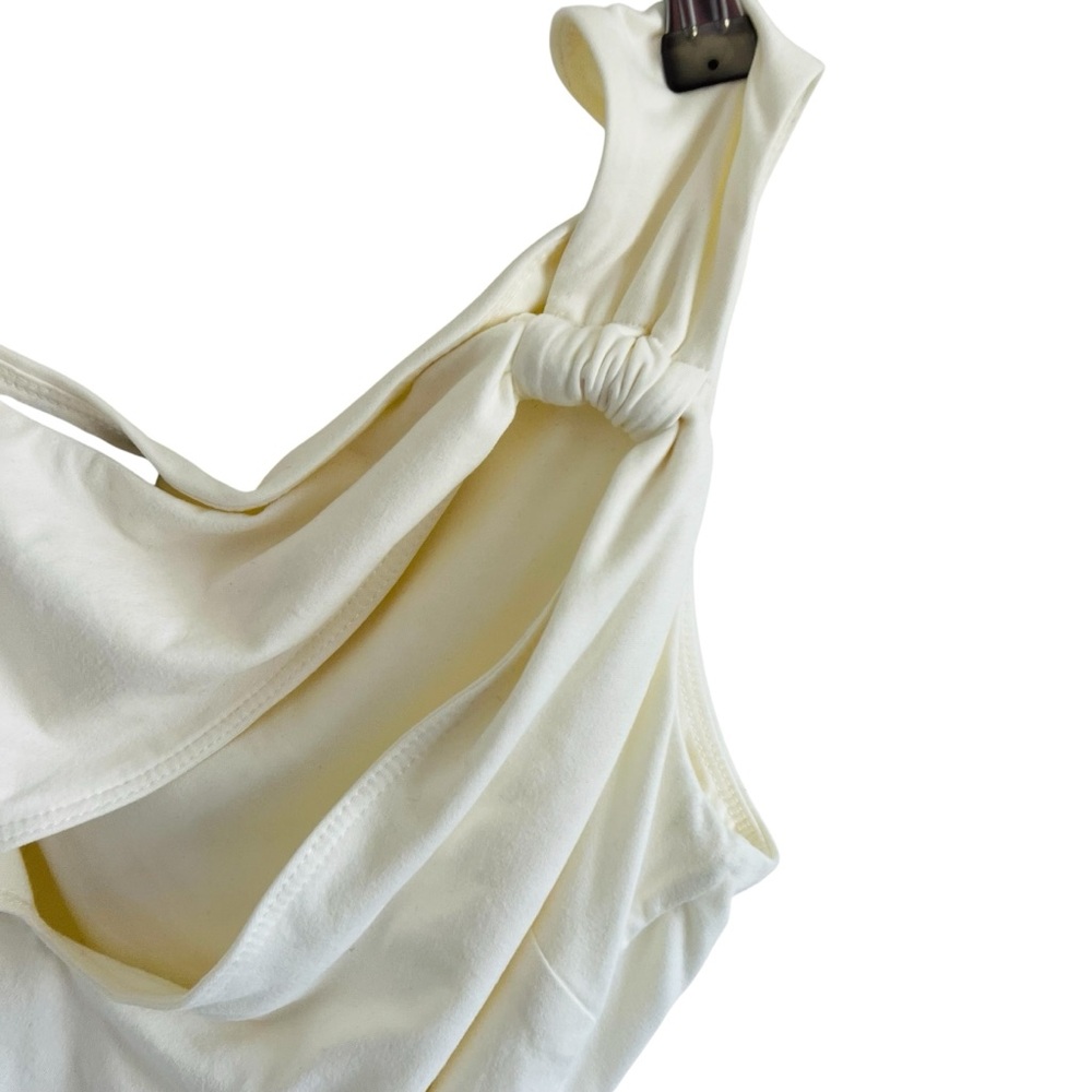 JLUXLABEL Cream One Shoulder Cut Out Bodysuit - Picture 3 of 5